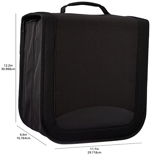 400 Disc Portable CD & DVD Storage Binder Case with Handle - Black