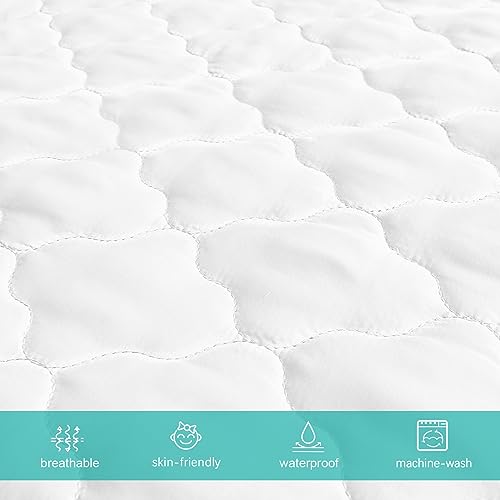 Biloban Waterproof Crib Mattress Protector Pad - 52x28 Quilted & Noiseless