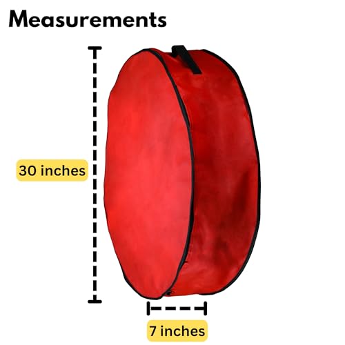 30-Inch Red Wreath Storage Bag 3-Pack Christmas Garland Organizer