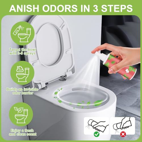 Toilet Spray Bathroom Odor Deodorizer 6-Pack - Travel Air Freshener (1 oz)