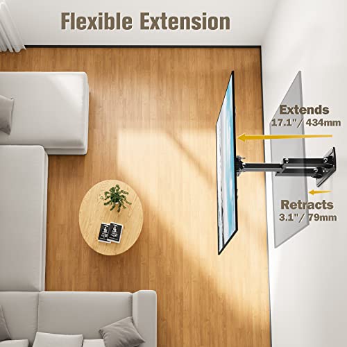 Full Motion TV Wall Mount Bracket with Swivel & Tilt for 26-55 Inch TVs