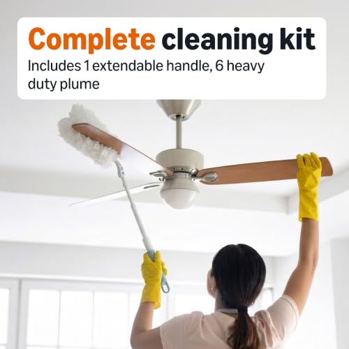 360° Heavy Duty Duster Kit with Extendable Handle & 6 Microfiber Refills