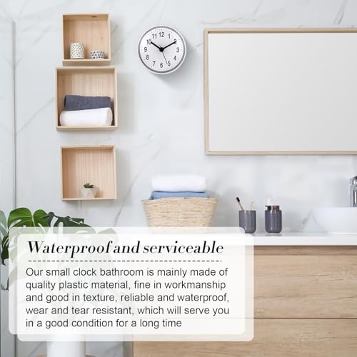 Waterproof Bathroom Wall Clock with Suction Cup, 3-Inch Small Digital Clock