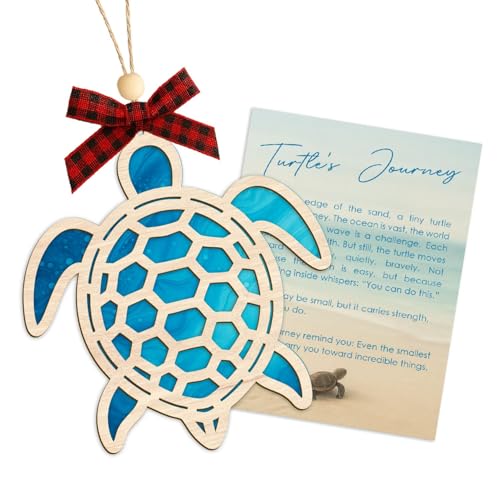Musemory Sea Turtle Acrylic Suncatcher Ornament – Turtle Lover Gift, Coastal Christmas