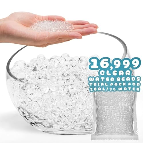 Clear Deco Granules - 16,999 Pcs, 2 Gal Vase Filler, Reusable & Durable