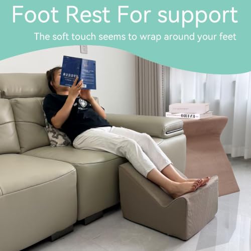 Modern Padded Pouf Ottoman with Washable Cover - Ergonomic Footrest