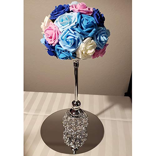 16-Inch Round Mirror Plate, Frameless Glass Tray for Wedding Centerpieces