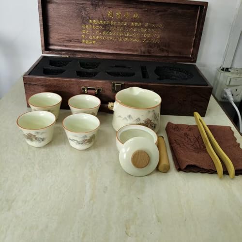 Grey-House Scizorito Chinese Kung Fu Tea Set – Semi-Automatic Tea Set Gift Edition
