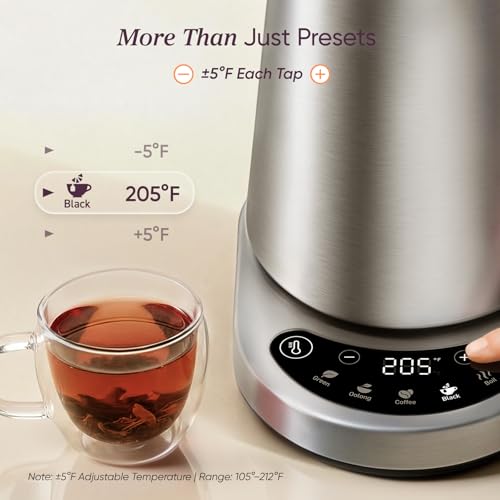 Cosori Stainless Steel Electric Kettle 1.8 Quarts with Temperature Control