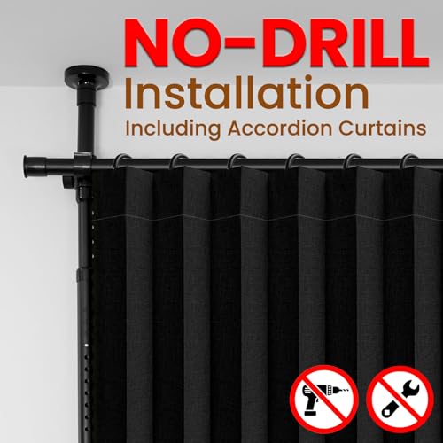 100% Blackout Room Divider Curtain with Adjustable Tension Rod 84x100