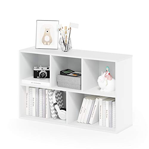 Furinno Luder 5-Cube Bookcase & Open Storage Bookshelf, White