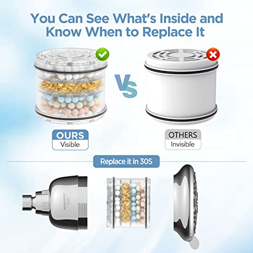 7-Setting High Pressure Shower Head with Water Softener Filter - Chrome
