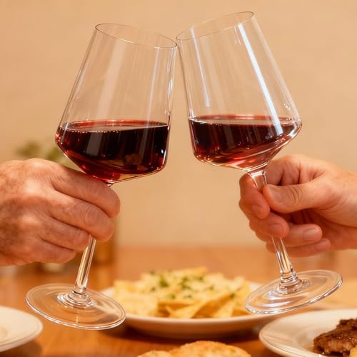 Imourari 13.5oz White Wine Glasses Set of 6 - Lead-Free Dishwasher Safe