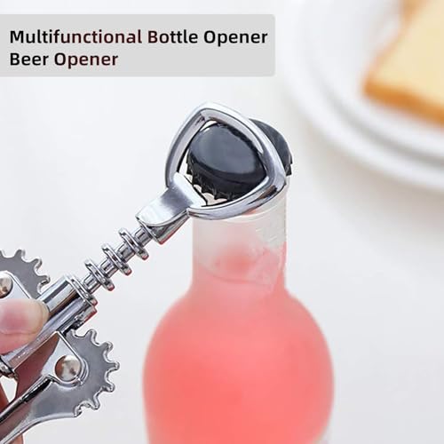 QONYFONE Silver Wing Corkscrew - Premium Zinc Alloy Bottle Opener