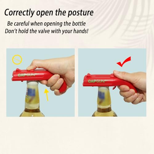 Yuoqin Black Cap Gun Bottle Opener - Fun Novelty Beer Opening Tool Gift for Parties