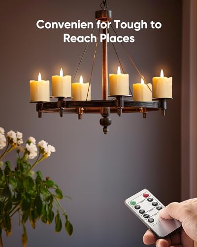 Homemory Ivory Shell 2x2in Flameless Votive Candles with Remote & 6 Pack