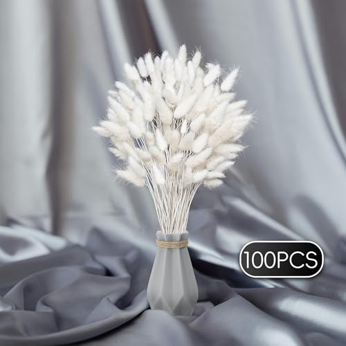 120 PCS 17-inch White Dried Pampas Grass for Boho Wedding & Home Decor