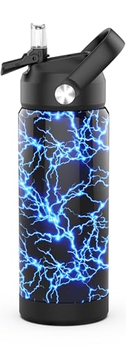 18 oz Insulated Kids Water Bottle with Straw and Silicone Boot