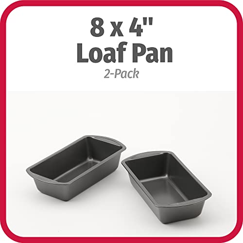 Nonstick Loaf Pan Set, 8 x 4 Inch Heavy-Duty Steel Bakeware (2-Pack)