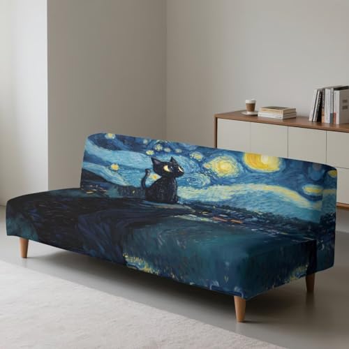 Cat Starry Sky Futon Cover - Non-Slip, Washable, Scratch Resistant