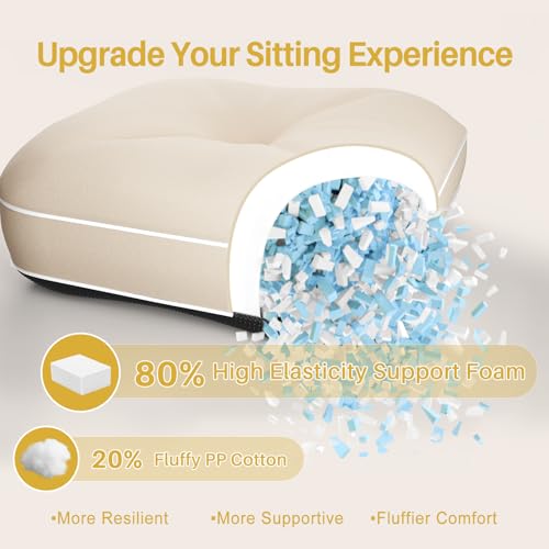 Thick Rocking Chair Cushion Set with Memory Foam and Non-Slip Ties