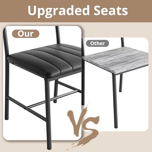 4-Piece Dining Table Set with Upholstered Bench and 2 Chairs, Gray