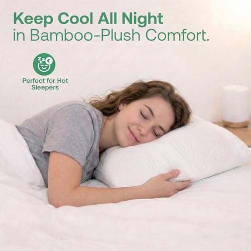 Waterproof Queen Pillow Protector Set - Bamboo Viscose Zippered Cover