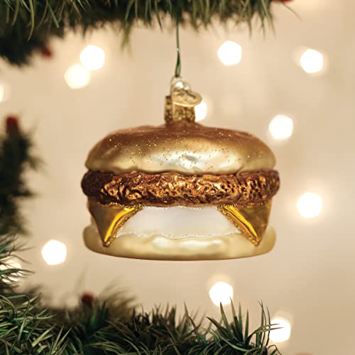Breakfast Sandwich Glass Blown Christmas Tree Ornament