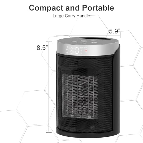 Portable Electric Space Heater with Remote and Thermostat 1500W