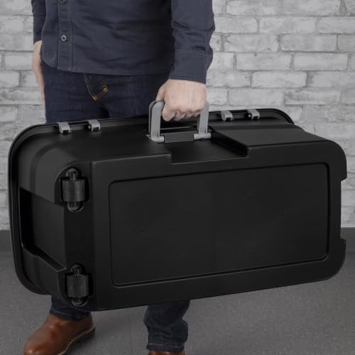 22-Gallon Mobile Storage Trunk with Wheels and Padlockable Latch, Black