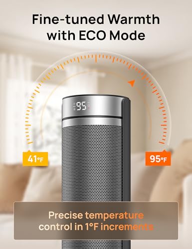 Ceramic Space Heater with Remote and Thermostat for Indoor Use
