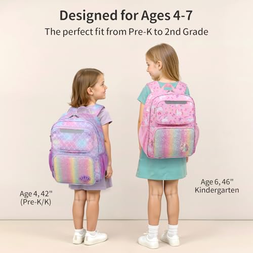 Girls Pink Unicorn Kindergarten Backpack - 15 Inch Insulated School Bag