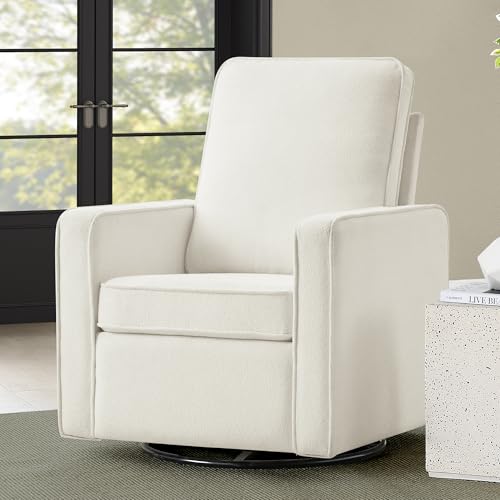 Nursery Swivel Glider Chair - 360-Degree Motion, Stain-Resistant Boucle