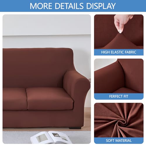 Stretch Sofa Cover Set with Cushion & Pillow Cases - 6-Piece Protector for 3 Seater Sofas