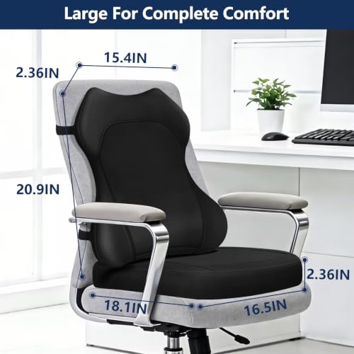 Ergonomic Memory Foam Seat Cushion & Lumbar Support Pillow Set