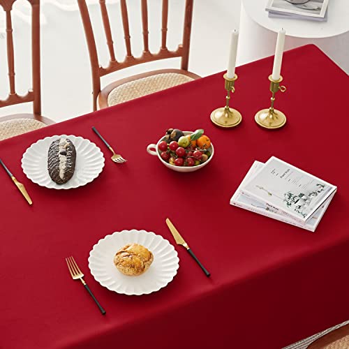 Romanstile Red 54x78 in Rectangle Tablecloth Waterproof & Wrinkle-Resistant