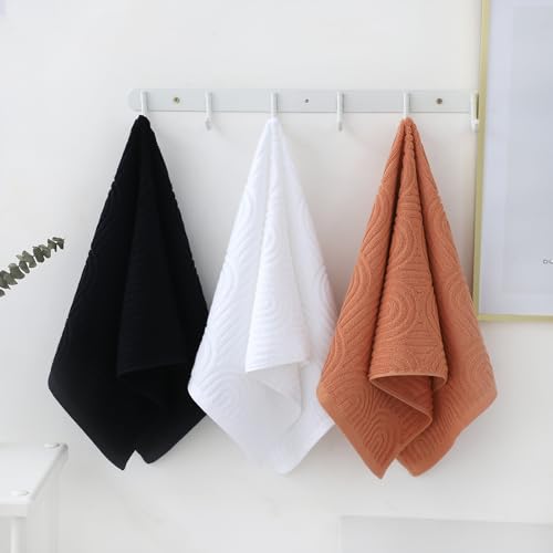 Striped 100% Cotton Hand Towel Set - Soft Absorbent Bathroom Towels (2 Pack)