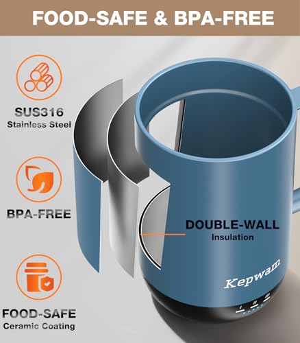 Smart Self-Heating Coffee Mug, 16oz Rechargeable Electric Heated Mug