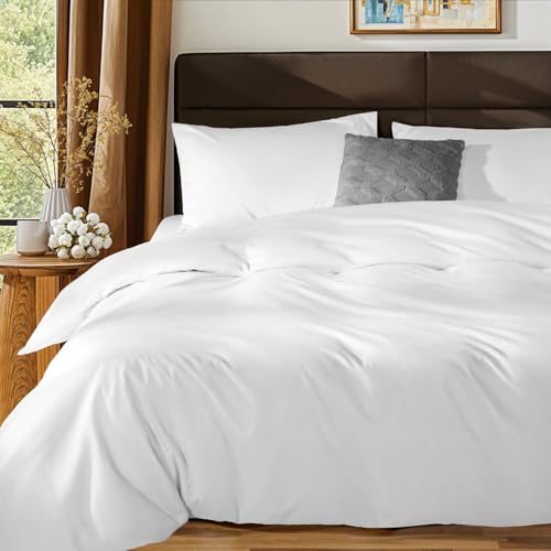 1000 Thread Count Egyptian Cotton King Duvet Cover Set - White