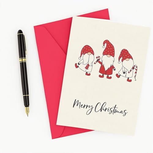 RichJYX Christmas-15 Cards with Envelopes – 8x5.3 in Blank Inside Greeting Cards