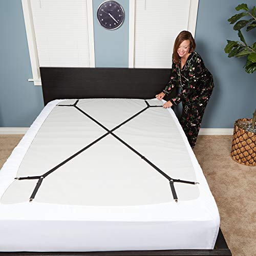 Criss-Cross Bed Sheet Holders - 2 PCS Black Mattress Straps