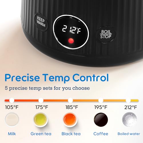 1.7L Stainless Steel Electric Kettle with Temperature Control and LED Display