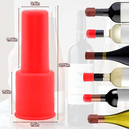 Vodolo 4PCS Silicone Wine Stopper Set Reusable Unbreakable Bottle Sealer