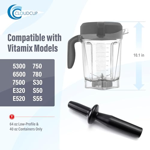 Low-Profile Blender Tamper for 40oz and 64oz Wide Containers