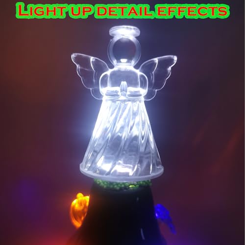 YOULIK Clear White Angel Tree Topper for Christmas Ceramic Decor - 7 Pack