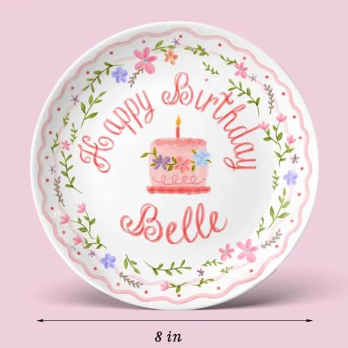 Personalized 8-Inch Ceramic Birthday Plate - Custom Commemorative Keepsake