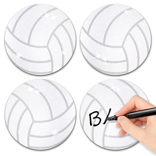 100Pcs Glitter Volleyball Paper Cutouts for Sports Party Decorations