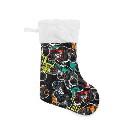 JHKKU Monster Trucks Christmas Stockings 17.7" - 1 Pack, DIY Holiday Decor