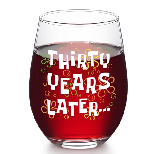 30th Birthday Wine Glass for Women - 17 OZ Funny & Elegant Gift for Her, Mom, Wife, Daughter, Sister, Friend - Futtumy