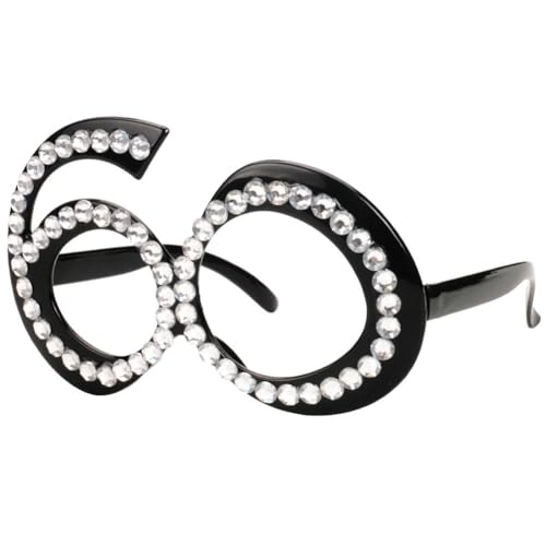 60th Birthday Party Glasses - Novelty Rhinestone Party Favors, 6 Pack